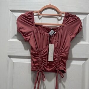 Elegant Ruched Mauve Top